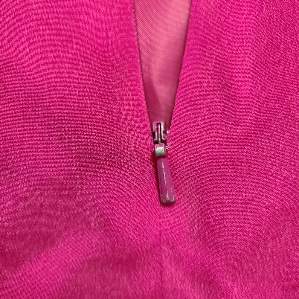 100% SILK SHOMI fuchsia pink mini dress size 2 euc vintage - Picture 11 of 13
